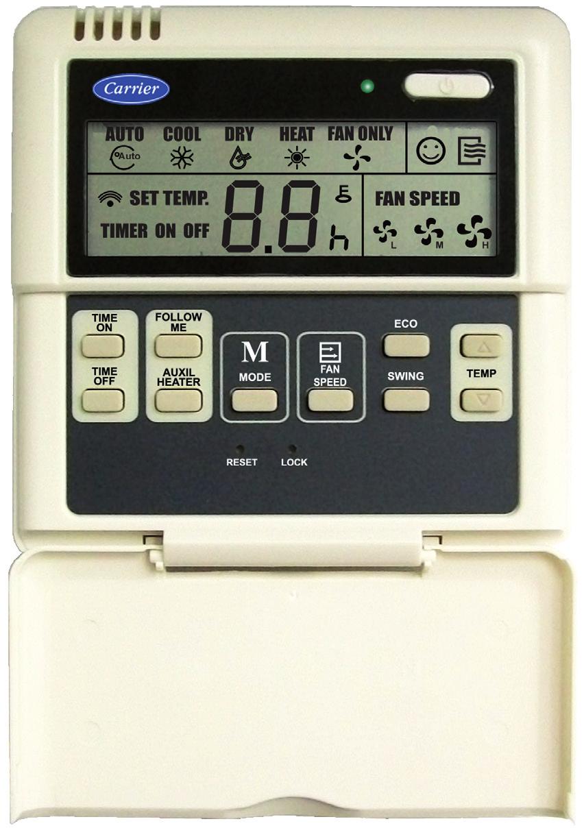 function does not work with ducted indoor unit but works with other indoor type ) 1 LOCK function button MSP Medium Static Pressure Ducted Split Air Conditioners WIRED ROOM CONTROLLER 8 9 10 11 13