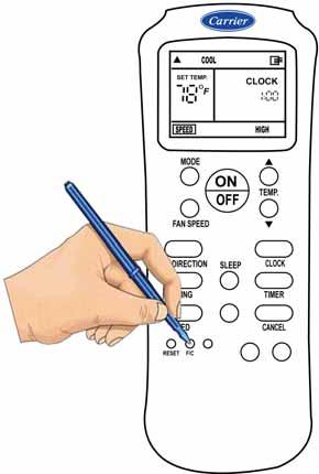 USE OF REMOTE CONTROL (Cont.) RESET Function When you press the recessed RESET button, all current settings are cancelled and return to original factory settings.