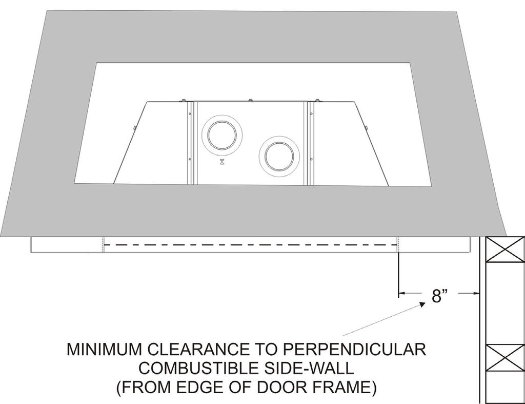 MANTLE AND TRIM CLEARANCES Figure 3 Distance from Face of Fireplace Height Above Top of Insert A 10 N 23 B 9-1/4 O 22 C 8-3/4 P 21 D 8 Q 20 E 7-1/4 R 19 F 6-1/2 S 18 G 6 T 17 H 5-1/4 U 16 I 4-1/2 V