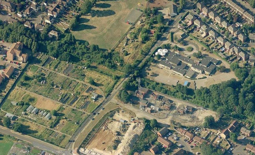 Aerial view of site. Proposal This application seeks approval of the detailed design for the station which is to be erected on Vicarage Road as part of the Croxley Rail Link project.