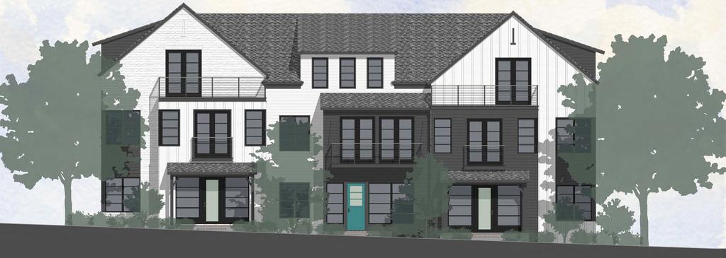 3 Unit Rowhome - Conceptual Front Elevation
