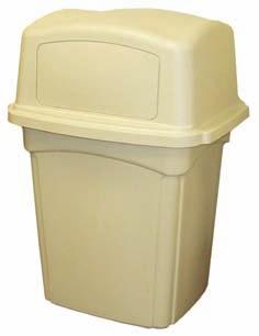 Brown or Beige 350-6454 Receptacle with four openings, 45 gallon, 41-1/4 H x 30-1/2 W x 25 D, Brown or Beige 350-6562 Receptacle with two doors, 56 gallon, 46 H x 30-1/2 W x 25 D, Brown or Beige