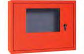 8 kg W: 350 H: 265 D: 00 Powder-coated in red, similar to RAL 3000 Door with 80 x 20 viewing window with acrylic glass cover Prepared for installation of the
