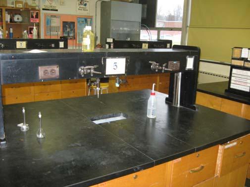 Science Lab Work Tables with Natural Gas Turrets Natural gas is distributed through welded black steel piping. No issues were reported with this system. o The system is in good condition.