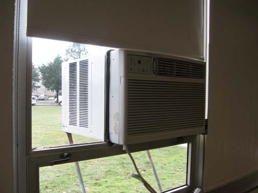 Window Air Conditioning Unit o With the exception of the shop rooftop unit and the library, the air conditioning equipment is at or near the end of its average service life and should be replaced.