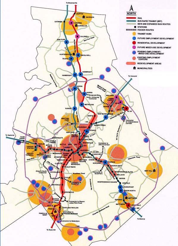 2025 Transit/Land Use Plan 2025 Transit / Land Use Plan Vision for a long-term growth management strategy for Charlotte- Mecklenburg Integrates rapid transit and mixedused development along