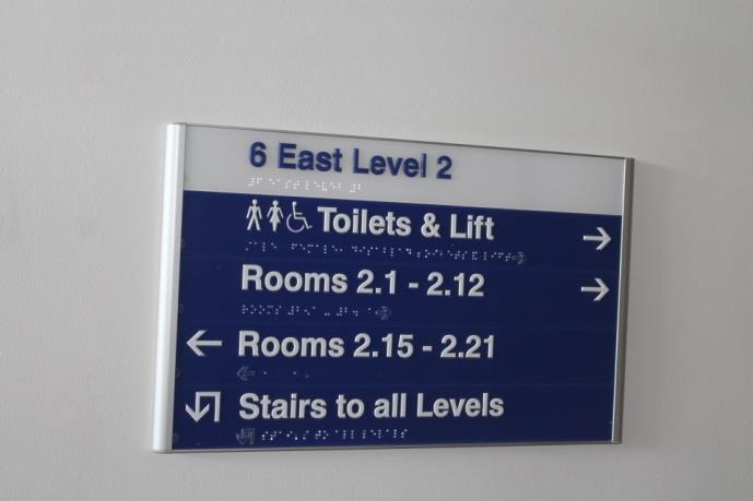 When producing wayfinding signs in the braille and tactile format, the guidance is to room