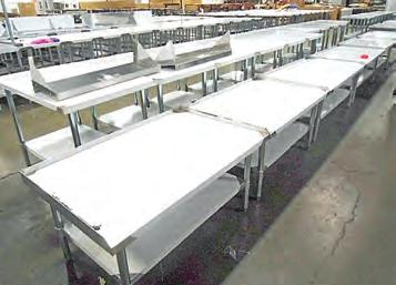 S. Sinks and Tables: 1-, 2- and 3- Compartment Sinks, S.S. Tables and Equipment Stands in Assorted Sizes, 8' 2' w/under shelves!
