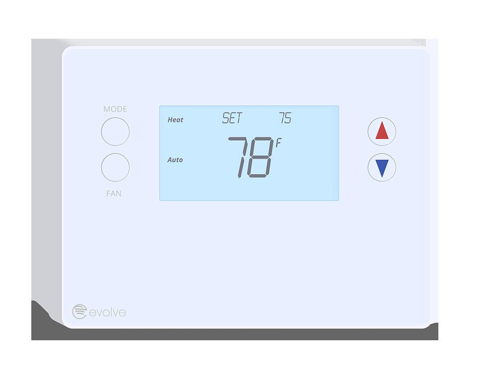 CD-TB200-01 TB-200 Product Battery Powered Thermostat Description The Evolve Wireless Digital Thermostat/Temperature Sensor is designed to control the majority of HVAC systems when used in
