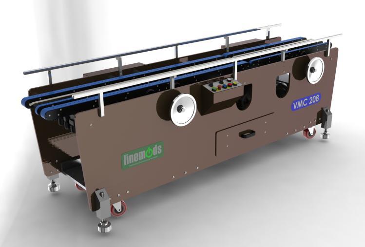 VMC 208 Product Capacity: Width: 1-20 (Speeds +450 minute) VMC 206 vacuum transport/finishing conveyors - Quality without compromise - from the innovative vacuum system to the anodized aluminum