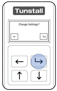until Change Settings appears on the display.