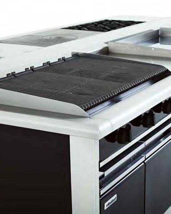 Waldorf Bold Gas Chargrills can deliver a powerful performance. The 33MJ/hr stainless steel burners per 300mm section are designed to take blistering heat right to the cooking surface edge.