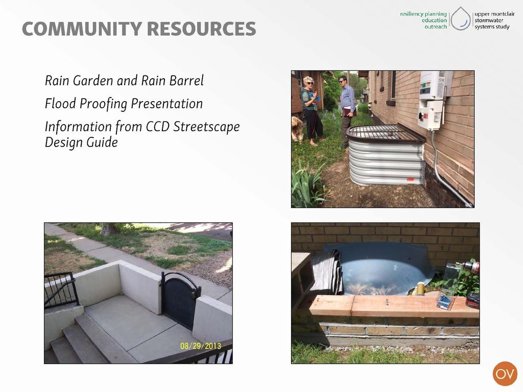 COMMUNITY RESOURCES resiliency plann~ng 10 I upper montdair education J stormwatcr Rain