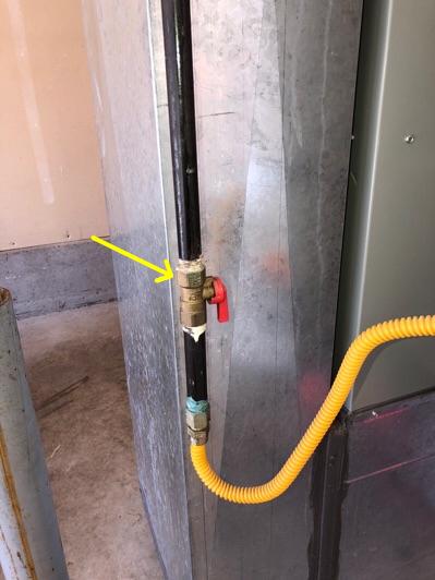 garage 2 Water heater water line shutoff is