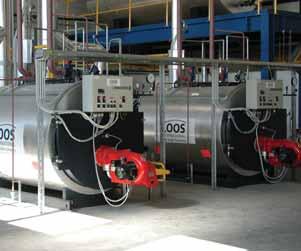 The UNIVERSAL steam boiler for 175-1,250 kg/h (high-pressure steam) and 175-3,200 kg/h (lowpressure steam) combines the advantages of a shell boiler with the efficiency of a flame-tube smoke-tube