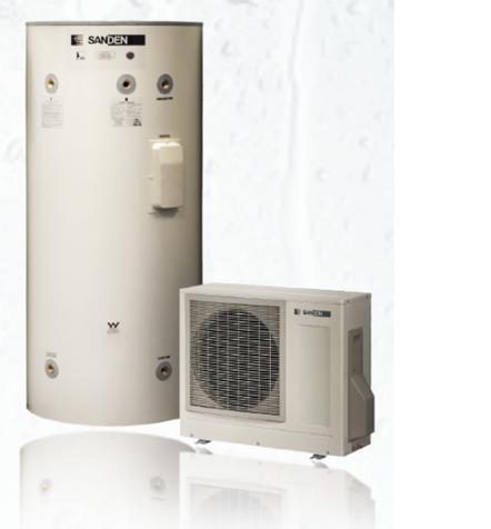 SANCO₂ Water Heater Split system HPWH, different to the integrated products Either a 43 or 83 Gallon Stainless Steel storage tank