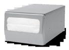 Table Top Mini Fold Napkin Dispenser Model: ND0055 ND0055-13 Brushed Steel Width: 7-1/2 Height: 4-1/2 Depth: 6 Table