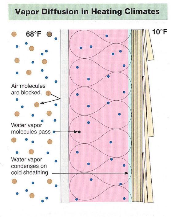 Basic Principles: Vapour diffusion: Water molecules in air want to