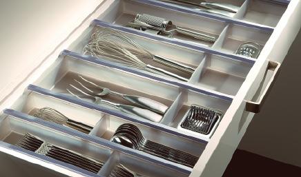 HÄFELE - NOVA PRO SCALA / 03.18 GRASS DRAWER INSERTS CUSIO CUTLERY TRAY KNIFE BLOCK For compartment width (mm) Packing: 1 piece END PANEL For number of knives Cat. No.! 100 3 556.90.581 " 150 4 556.