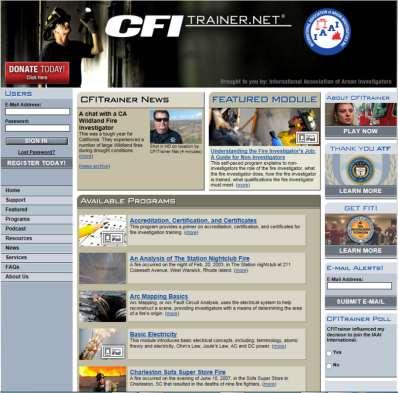 Online Training packages International Association of Arson Investigators (USA) CFItrainer.