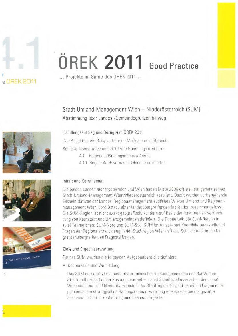The urban region management Austrian Spatial Development Concept 2011 SUM is good practice in terms of