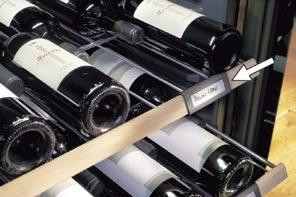 Equipment Labels The appliance is supplied with a label holder with labels for each shelf. Use these to label the type of wine stored on each shelf.