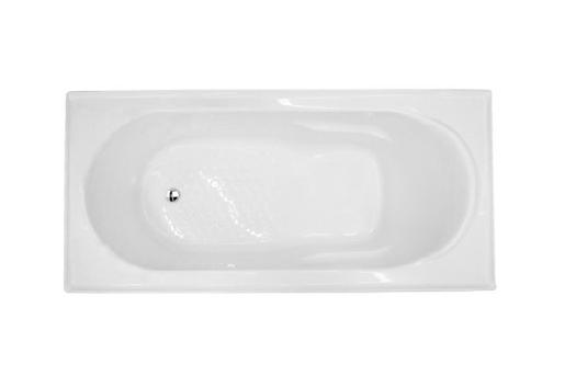 BAMBINO Inset Bath Inset bath with tile bead Made in Australia Made to A/NZ Standard: 2023/1995 High gloss white Moulded arm rests and lumbar