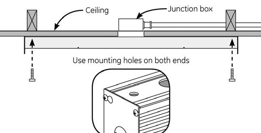 Mounting Options Image Ordering Code Surface Mount (Ceiling / Wall) Use keyhole shape mounting holes on the housing (Blank) Chain (by others) V-hook for Chain Mount VH Adjustable Cable Mount ACxx xx