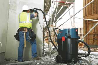 and connected power tool; also allows suction control or specialty applications Durable Wheels and Casters (One Locking) Built to withstand the demands o a jobsite INCLUDES Fleece Filter Bag VB090F