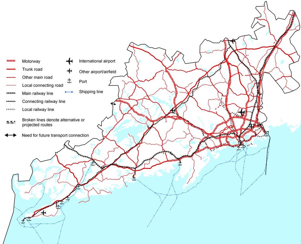 Transportation systems are to be developed according to the regional land use plan to