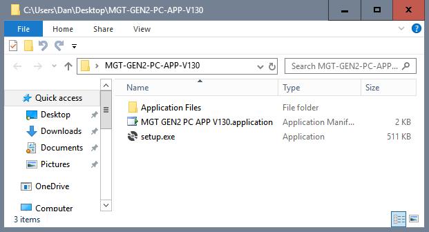 com, Download Software page: 4. In the window that is displayed, click and hold down the mouse button on the folder name, and drag to your desktop: 2. Click on MGL GEN2 PCAPP V to download it.