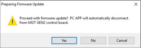 Appendix D - Updating Firmware METHOD 1: Updating Firmware Using PC App The following provides step by step instructions to update the firmware in the control board to the latest release.