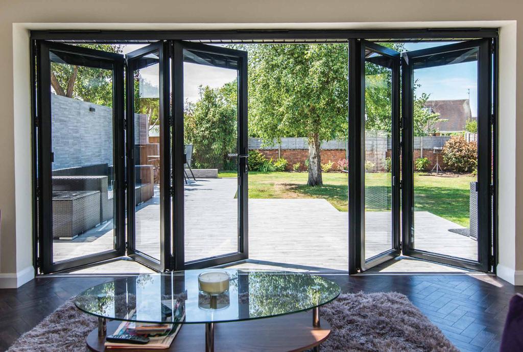 4 OUR RANGE OF ALUMINIUM BIFOLDING DOORS ALLOW YOU TO SEAMLESSLY MERGE YOUR HOME OR