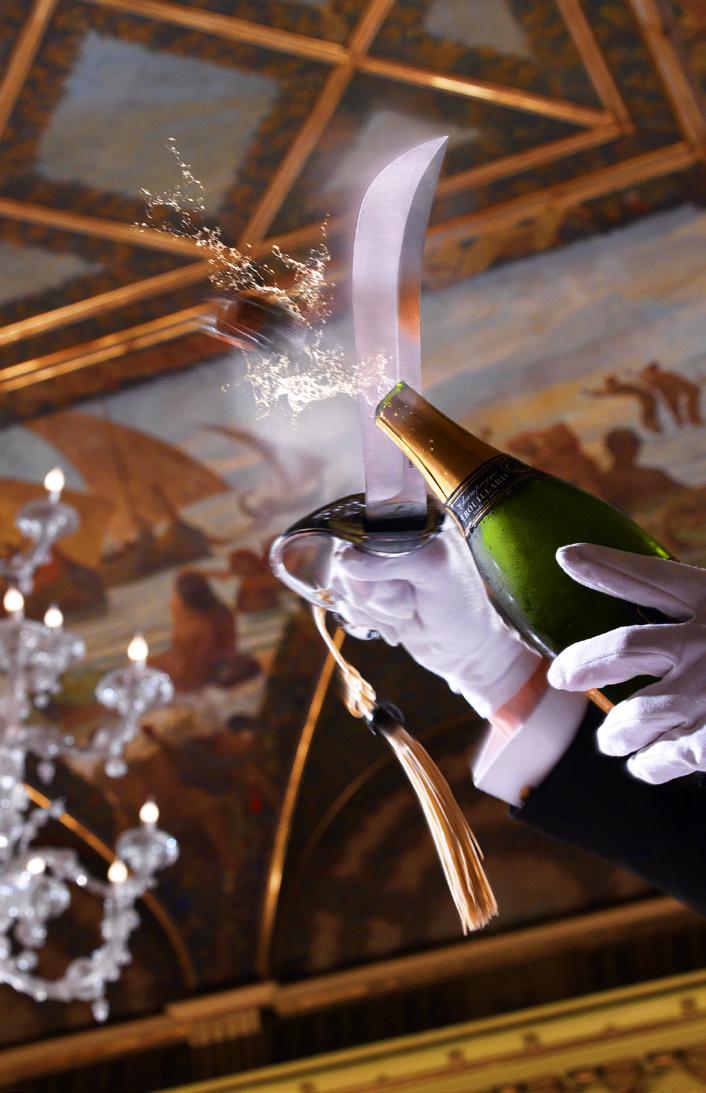 Private Sabrage Lesson Experience Dating back to the battles of Napoleon Bonaparte, who famously opened champagne with his saber in both victory and defeat, the art of sabrage is the signature
