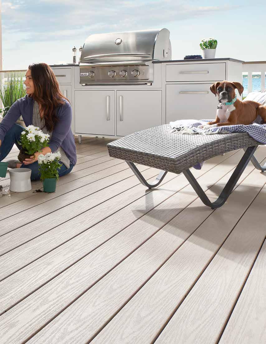 LOOKS AMAZING, RAIN OR SHINE Spend more quality time enjoying your deck without the fuss of caring for wood.