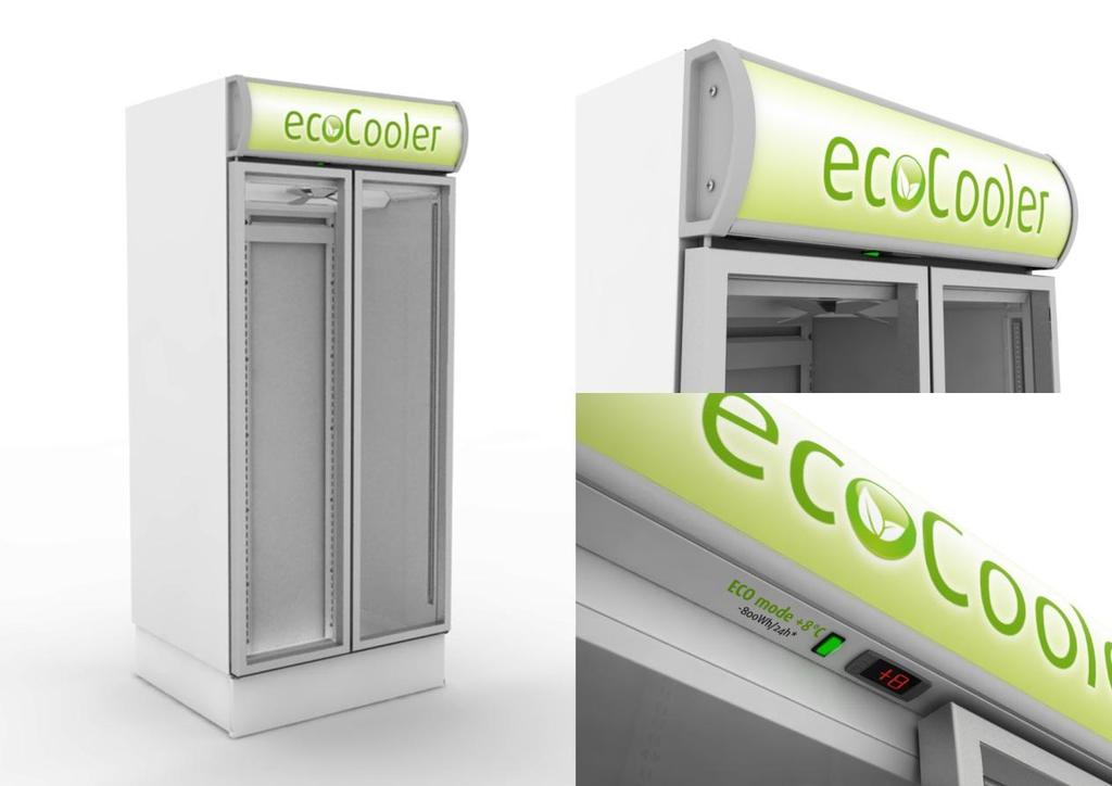 EcoCooler branding options Excellent visibility from three angles End panels 1 860 mm x 700 mm Light canopy total 885 mm x 220 mm