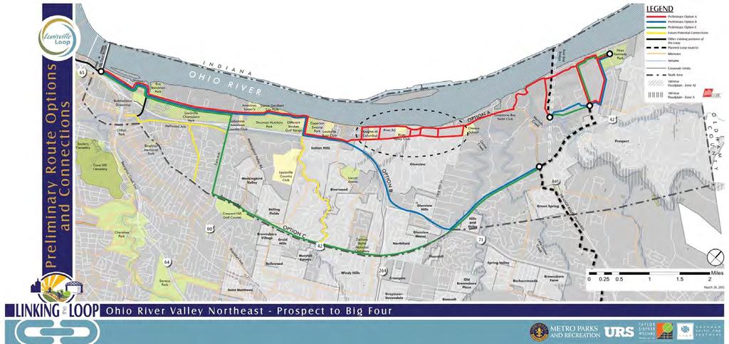 Prioritized Recommendations Connectivity Build on planned Louisville Loop
