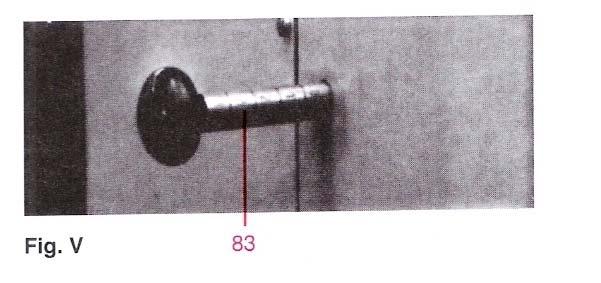 V. Machine jams Stop the machine by pushing the emergency stop button. Loosen spindles No. 22 and 70 (see Fig. IV) until they hit the end stop. Put selector switch No.