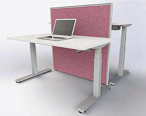 the desk height effortlessly providing maximum ergonomics and flexibility to users.