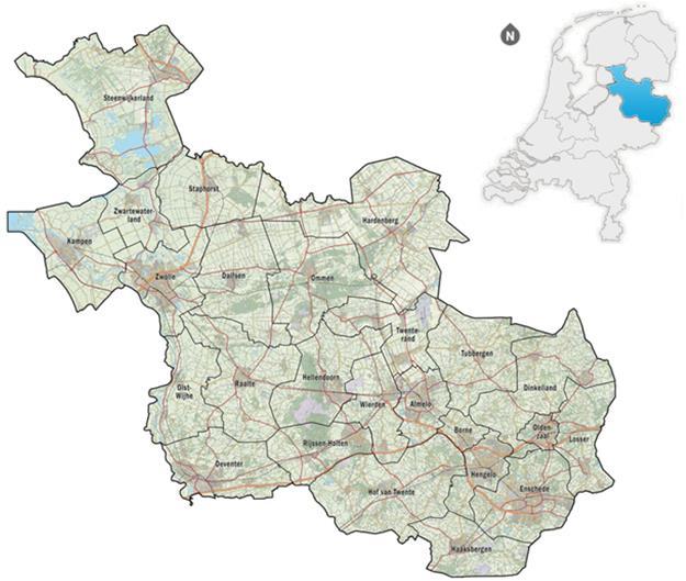 Figure 2: Map of the province of Overijssel (Imergis, 2013) 1.4.1 Dalfsen The municipality of Dalfsen is a rural municipality, located in the Vechtdal region.