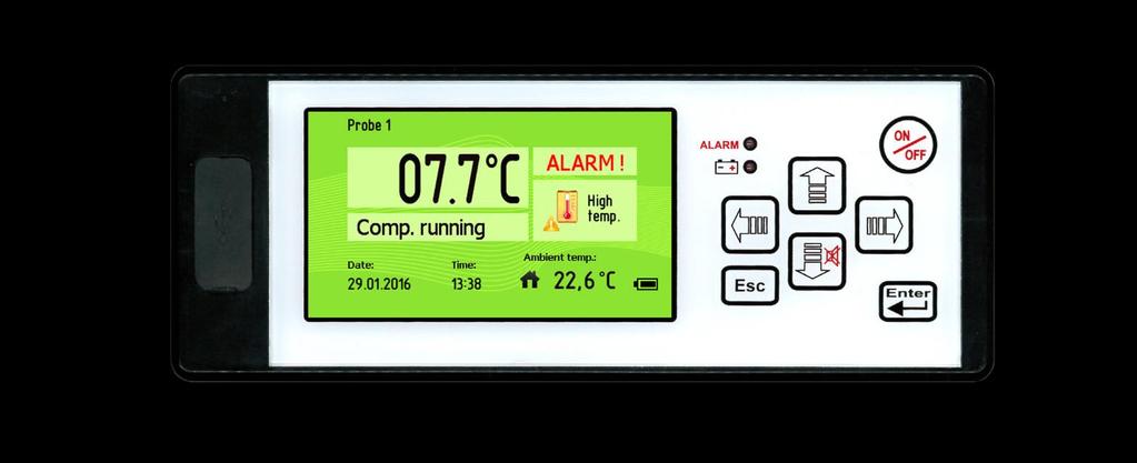 Control Panel (G-214 Controller) 1 2 3 4 5 6 7 8 19 9 10 11 12 13 14 15 16 17 18 Control Panel Description 1. Probe shown in Main screen 2. Probe temperature 3. Alarm indicator 4.