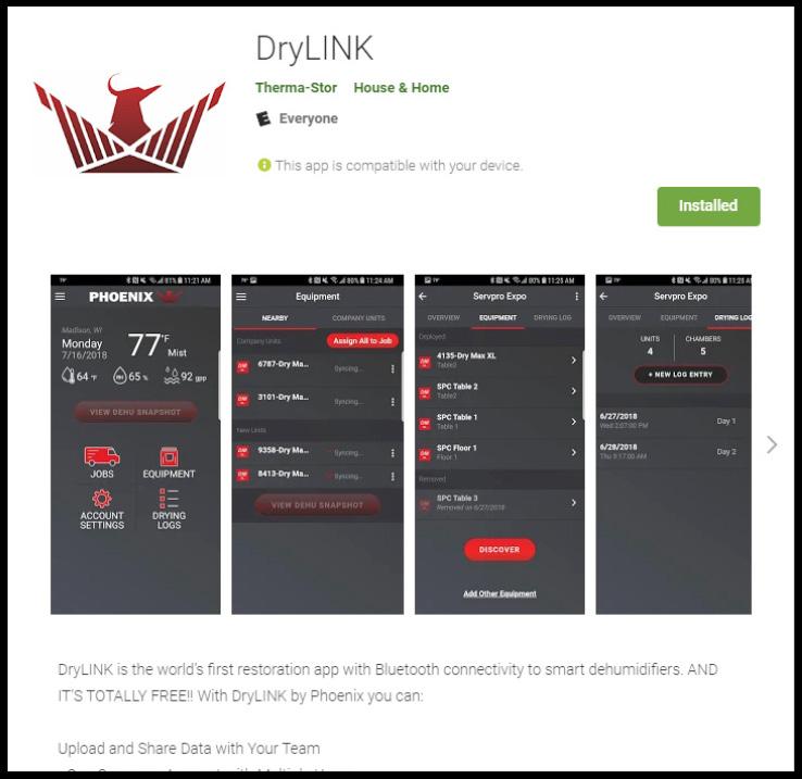 INITIAL SETUP DOWNLOADING THE APP DryLINK is available for