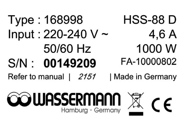 Service & Spare Parts Your Contact at Wassermann Wassermann products incorporate the highest standards of quality and the latest technology.