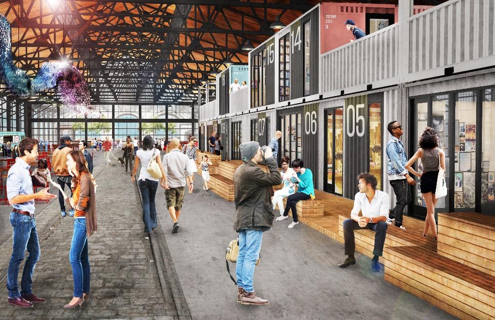 The First Phase will feature 14 rentable office/studio spaces in converted shipping containers, ranging in size from 160 to 480 square feet.
