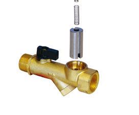 Integrated mesh strainer, offering valve and