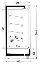 B5 L refrigerated multidecks: Height 2,040 mm