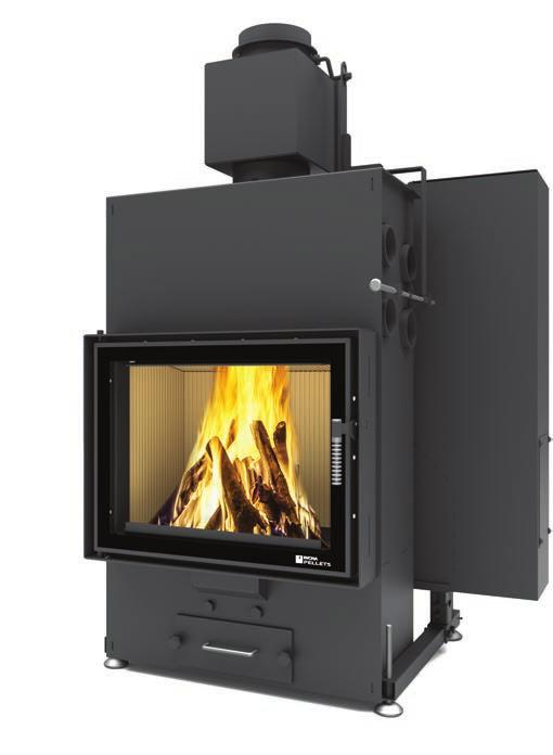 LOUIS AIR The air PELLET AND WOOD fireplace with automatic firing up and dosing.