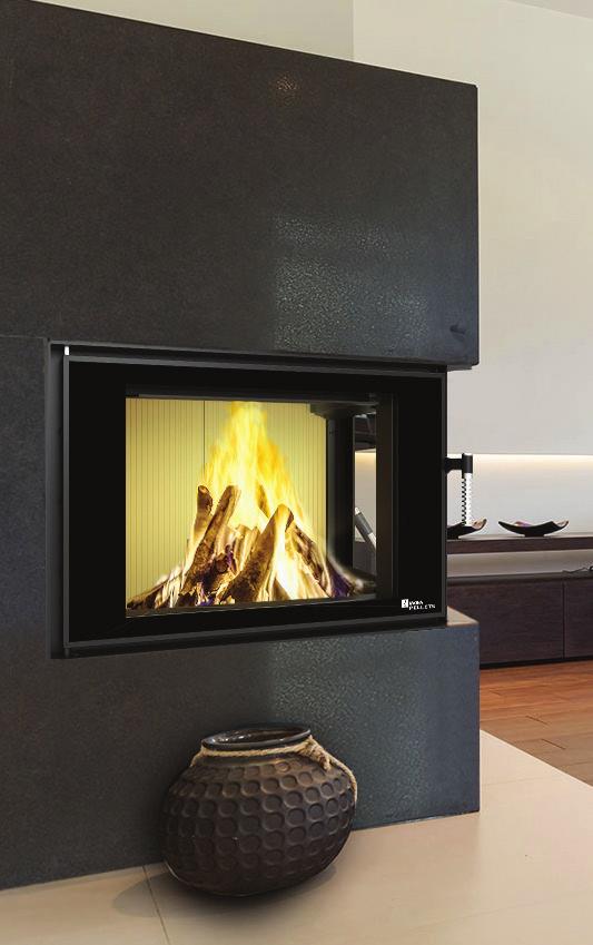 LOUIS CORNER RIGHT AIR The air PELLET AND WOOD fireplace with automatic firing up