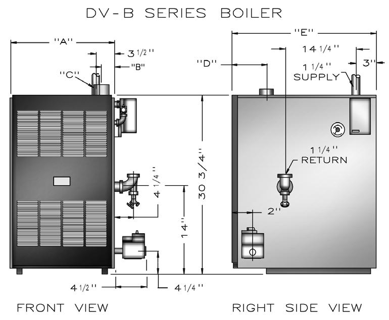 Boiler Ratings, Capacities & Dimensions WARNING ALL INSTALLATIONS OF BOILERS AND VENTING SHOULD BE DONE ONLY BY A QUALIFIED EXPERT AND IN ACCORDANCE WITH THE APPROPRIATE UTICA BOILERS MANUAL.