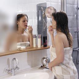Bathroom Mirror Heater Mirror Heater Benefits Our simple to install mirror heaters enable you to shave or put on make-up without having to worry about the bathroom mirror steaming up.